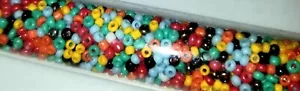 1,500 Count, 2-3mm Mixed Opaque Seed Beads for Jewelry Making. Light Blue, Red.. - Picture 1 of 2