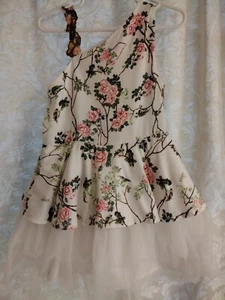 CHNDKNY Dress White Cherry Blossoms Birds Tulle Halloween Fairy Girl's Size 5 - Picture 1 of 9