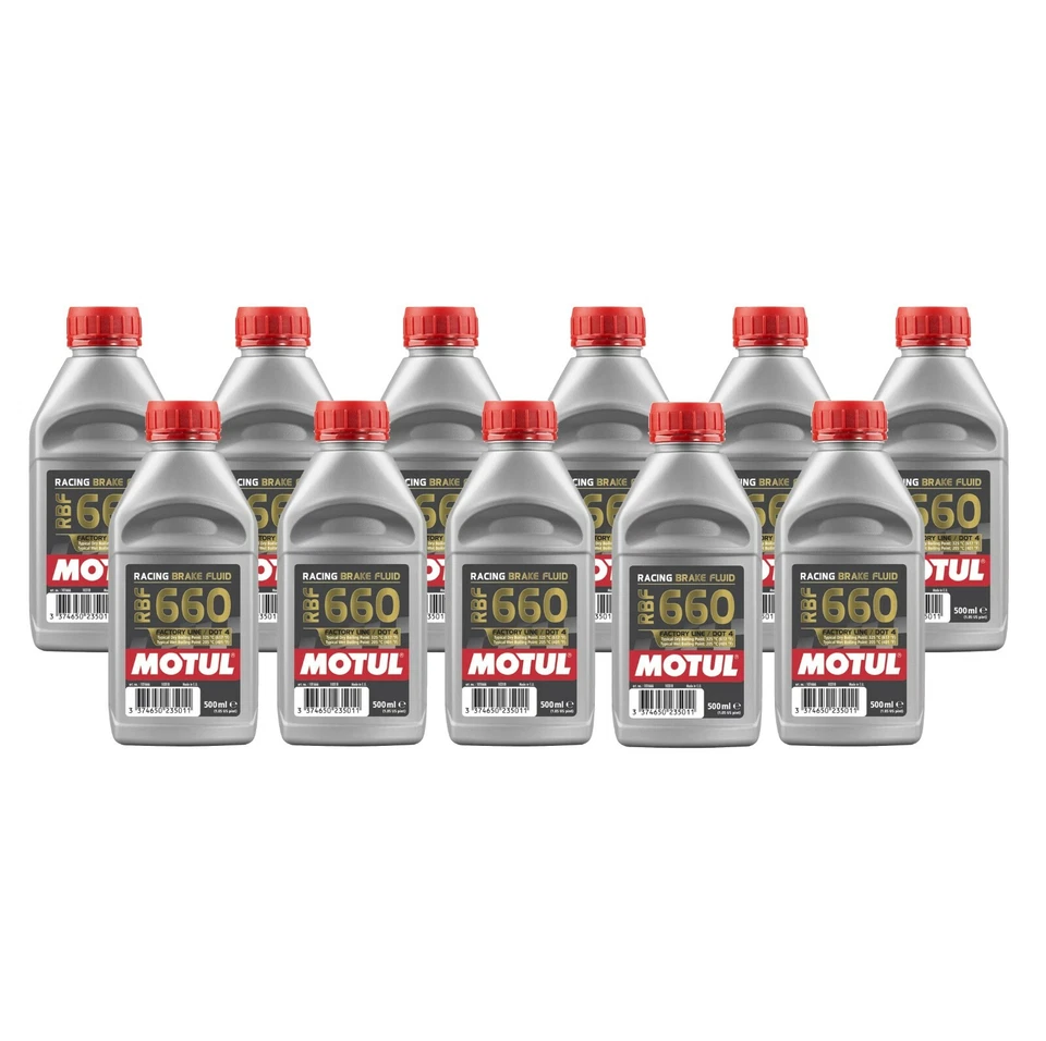 Fluido de freio de corrida Motul DOT4 RBF 660 FACTORY LINE 5,5L totalmente sintético 11 x 0,5L - Imagem 1 de 1