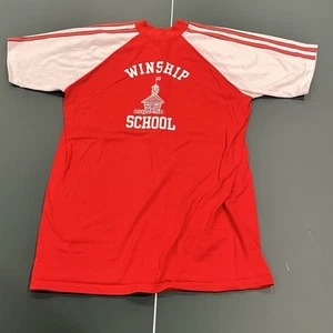 VTG 70s 80s Velva Sheen XL Red Winship School T Shirt 50/50 Made In USA  - Picture 1 of 5