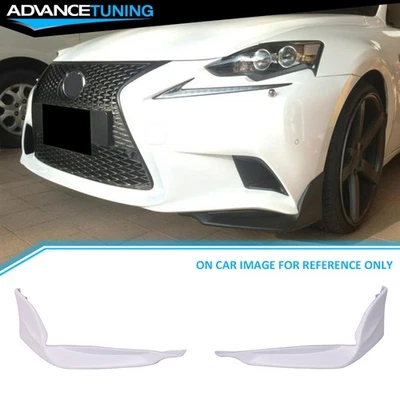 For 14-16 Lexus IS250 F Sport TRD Front Bumper Lip Winglets Canard #083 White Foto 1 de 4