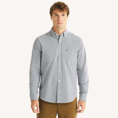 Nautica Men’s Long Sleeve Classic Fit Wrinkle Resistant Shirt Plaid Navy XXL NWT - Image 1 of 4