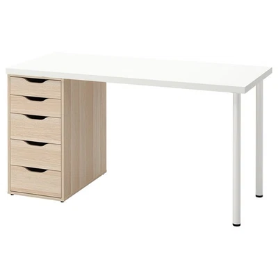IKEA Desk with Storage Drawers Home Office Study Table Compact Workstation - Image 1 of 4