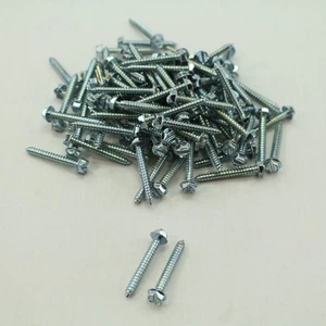 108-Pack Metallics #8 x 1-1/4" Drill Screws 1/4" Hex/Slotted Head Zinc DS162 - Picture 1 of 4