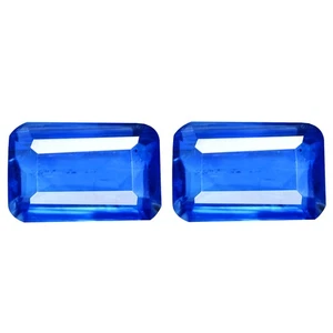 1.40 Ct VVS [2Pcs Pair] World class Octagan 6 x 4 MM Royal Blue Natural Kyanite - Picture 1 of 5