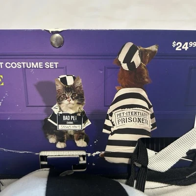 Disfraz de Halloween Bootique Prisionero 3 Piezas Mascota Talla Grande 17 in-19 in. ¡Nuevo! Foto 1 de 4