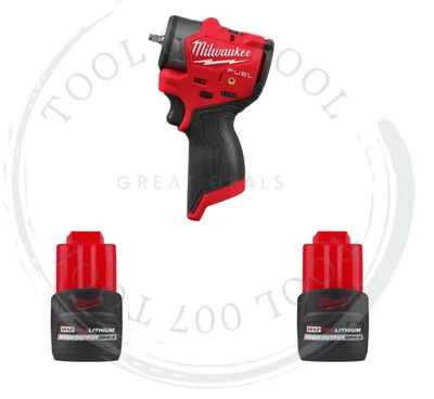 Milwaukee 3048-20 M12 FUEL 12V 1/4" Subcompact Impact Wrench (2) Batteries - Image 1 of 4