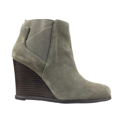Botines Tahari para mujer talla 7M Cora gris gamuza apilados tacón de cuña botas al tobillo Foto 1 de 4
