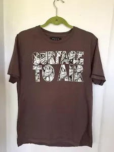 Surface To Air Paris Men’s Super Soft graphic T-shirt Size Medium Gray Brown EUC - Picture 1 of 5
