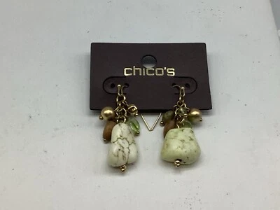 Pendientes colgantes oro/verde Chico's Foto 1 de 2