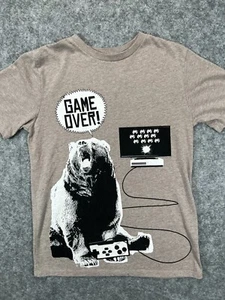 Place T Shirt Youth L Large 10 12 Brown GAME Over Logo Crew Tee Graphic Cotton - Picture 1 of 7