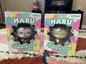 KIDROBOT Haru The Konpieto Fairy DUNNY Monochrome Grey + Pastel Glow Kid Robot