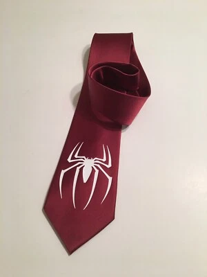 Corbata Spider Really Cool, Color Borgoña, Superhéroe Foto 1 de 3