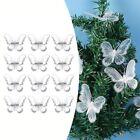Elegante weiße Schmetterlingsklips perfekt für Weihnachtsbaumdekoration (12 St