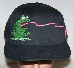 Gorra de colección Budweiser Frog Snapback años 90 Beer Busch Bud logotipo de EE. UU. OSFA negra - Imagen 1 de 13