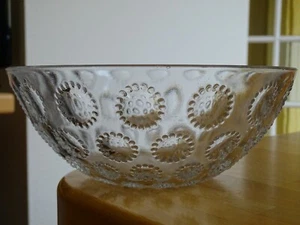 ANCIEN SALADIER EN VERRE MOULER DANS LE GOUT DE LALIQUE ART DECO - Picture 1 of 10