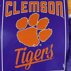 NCAA Clemson Tigers CU 50”x60” Plush Raschel Throw Blanket Thick Fluffy Warm NEW - Picture 1 of 5