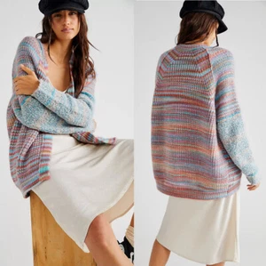 Free People Sedona Cardi in Blue Rainbow Combo Sz S/P - Picture 1 of 8