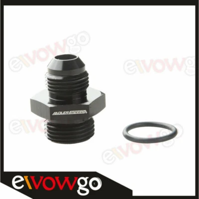 Aluminum -8 AN 8AN Male Flare To -10 AN AN10 Straight Cut O-Ring Fitting - Image 1 of 4