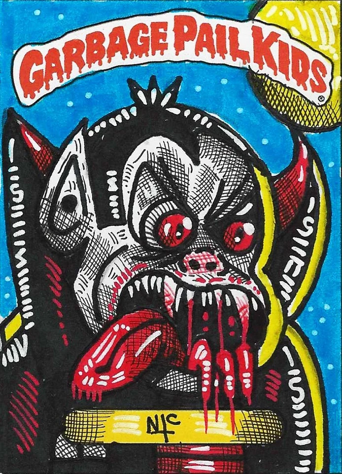 GPK SKETCH CARD, INKS ON CARD PAPER, CORRECT SIZE!,  NASTY NICK, EVIL EDDIE - Image 1 of 1
