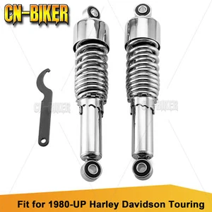 Chrome 13" Rear Shock Absorber Kit for Harley 1980-UP Touring Street Road Glide - Picture 1 of 10
