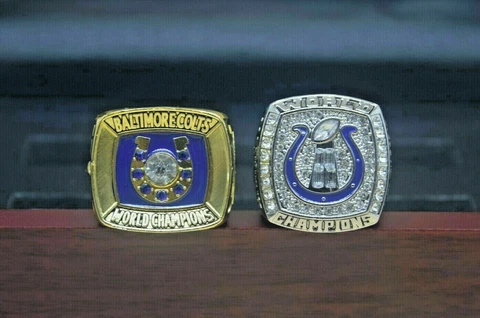 2 Pcs Collectors Rings 2006 1970 Baltimore Colts Silver & Gold - Super Bowl Set Cover