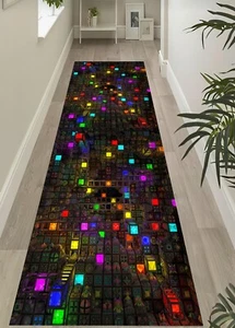 Runner,Neon Runner,Long Rug,Entry Rug,Anti Slip Runner,Hallway Runner,RunnerGift - Picture 1 of 11