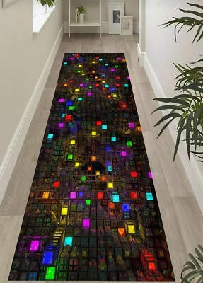 Corredor, corredor de neón, alfombra larga, alfombra de entrada, corredor antideslizante, corredor de pasillo, corredor regalo Foto 1 de 4