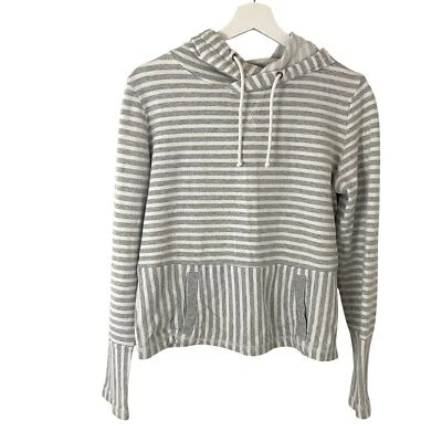 J. Sudadera con Capucha Crew en Gris/Blanco Abatible Rayas S Náutica Costera Playa Viaje Cómoda Foto 1 de 4