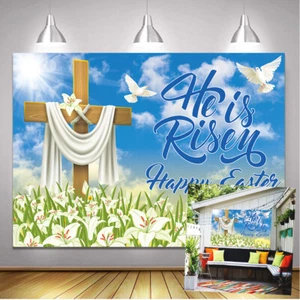 Fondo de fotografía cruz de sol fiesta cristiana de Pascua para primavera - Imagen 1 de 9