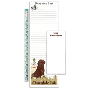 Labrador Retriever Chocolate Lab To Do List Magnetic Shopping Pad Notepad & Penc - Picture 1 of 1