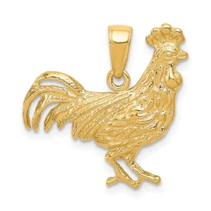 10k Yellow Gold Rooster Pendant 1.67g, L-21mm, 23mm Gift for Mother - Picture 1 of 4
