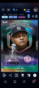 Topps Bunt DIGITAL Luis GIL Yankees Novato Ganadores del Premio ROTY Súper Raro/499 - Imagen 1 de 2