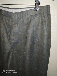 Bespoke Plaid Tweed silky Wool donegal Check Men Trousers Pleated Pants 32 x 32 - Picture 1 of 5