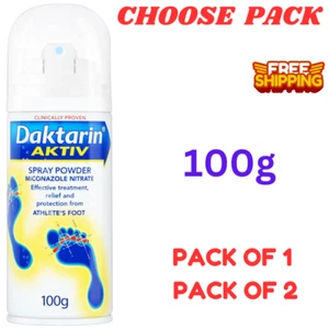 Daktarin Aktiv Feet Spray Odour Powder 100g For Athletes Foot Relief &Protection - Picture 1 of 38