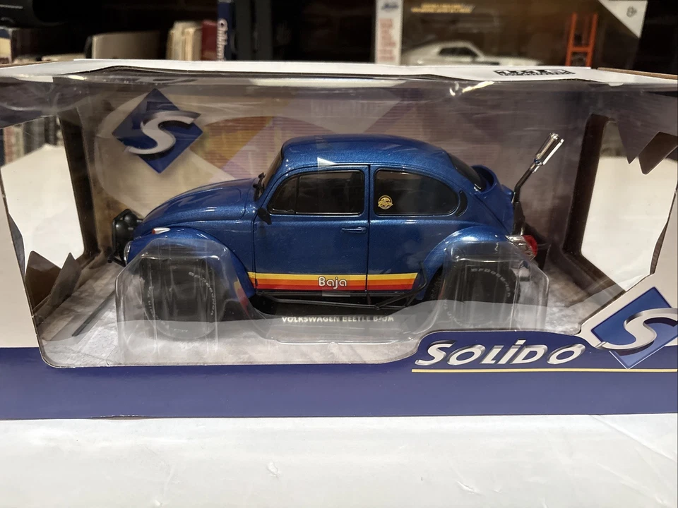 1975 VOLKSWAGEN BEETLE BAJA BLUE 1/18 DIECAST MODEL CAR BY SOLIDO S1809601