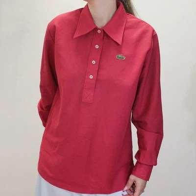 Vintage Anos 70 Gola Preppy Manga Longa da La Chemise Lacoste - Imagem 1 de 4