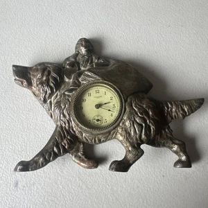 Orologio figurativo in ghisa nebbia e ragazzo ghisa New Haven USA - Foto 1 di 10