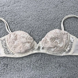 Victoria Secret Bra 36A Push Up Bra White Lace - Picture 1 of 1