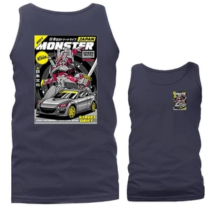 Japan Monster Drift Streetwear Imported Tuned Custom JDM Sports Car Tank Top - Picture 1 of 11