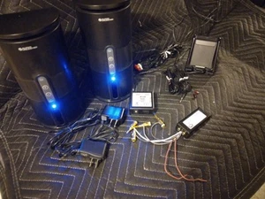 Pair Audio Unlimited Wireless Speakers & Transmitter & PAC SNI-35 & KNOLL 12V DC - Picture 1 of 24