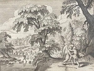 Israel Jacob und Esau Nach Matthäus Merian Gravur Von 1723 - Bild 1 von 3