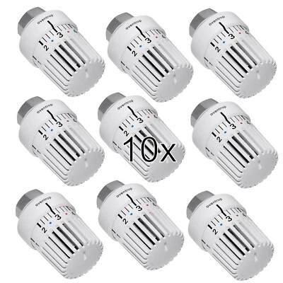10x Oventrop Thermostatkopf M 30 x 1,5 1011465 Uni LH mit Nullstellung Weiss