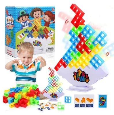 Stapelblöcke Tetris Balance Spiel - Brettspiele für Kinder Erwachsene Tetra Tower