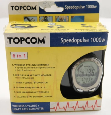 Fahrradcomputer Topcom Speedopulse 1000w 6in1 Tacho kabellos #8.4 613 A18 - Bild 1 von 2