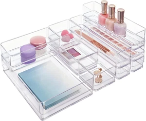 Simplesort 10-Piece Stackable Clear Drawer Organizer Set | Multi-Size Trays | Ma - Picture 1 of 8