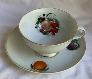 Golden Crown E&R 1886 Bavarian Peach 6 Oz Teacup And Saucer - Picture 1 of 3