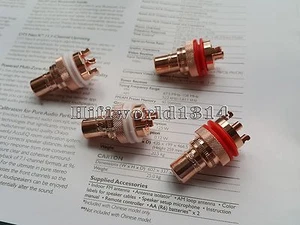 4x Hifi Audio CMC 805 Puro Rosso Rame RCA Telaio Presa Terminale Femmina - Foto 1 di 5