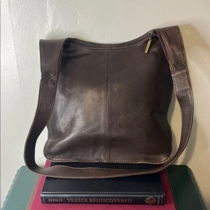 Vintage 90s Essa Chocolate Brown 100% Genuine Leather Y2K Shoulder Bag Unisex - Bild 1 von 10