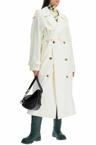 Maxi trench donna Burberry in seta naturale taglia 4